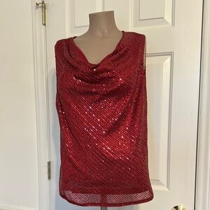 Grace Karin Red Sequin Blouse